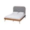 Baxton Studio Lorana Mid-Century Modern Grey Fabric and Walnut Brown Wood King Size Platform Bed 246-12645-9409-ZORO - alternate 1
